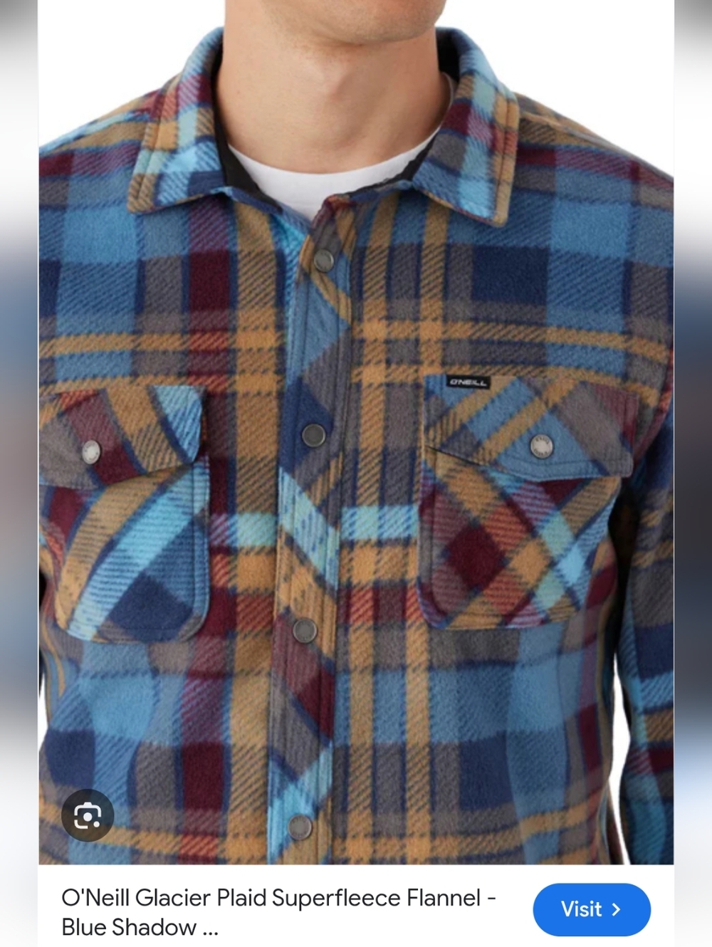 O'Neill Glacier Mens Shirt Glacier Plaid Super fleece Flannel